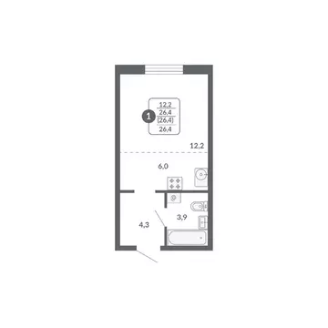 Студия Кировская область, Киров ул. Пушкина, 25 (26.4 м)