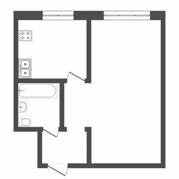 1-комнатная квартира: Тюмень, улица Мира, 31 (32 м)