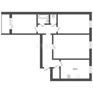 3-комнатная квартира: Тюмень, Локомотивная улица, 79 (66 м)