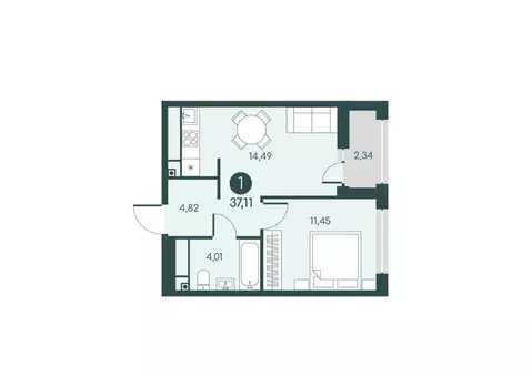 1-к кв. Курганская область, Курган Малиновые высоты жилой комплекс ...