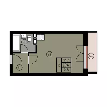 Квартира-студия: Лесное, ш. Калининградское (33.5 м)