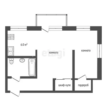 2-комнатная квартира: Омск, Нефтезаводская улица, 15 (39.9 м)