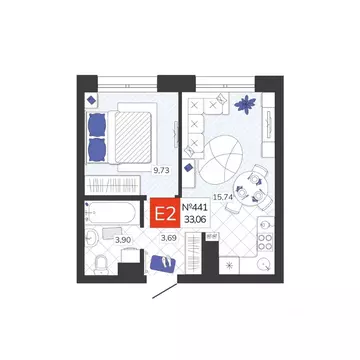 1-к кв. Тульская область, Тула Мясново мкр, Желания жилой комплекс ...