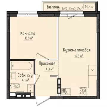 1-к кв. Удмуртия, Завьяловский район, с. Первомайский ул. Строителя ...
