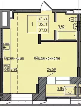 1-к кв. Саха (Якутия), Якутск 37-й кв-л,  (37.13 м)