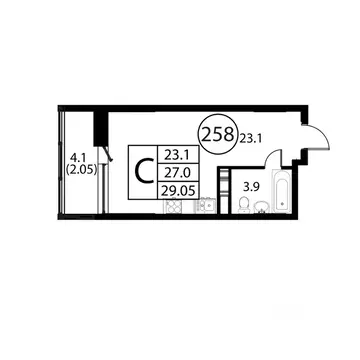 Студия Московская область, Домодедово Авиационный мкр, ул. Жуковского, ...