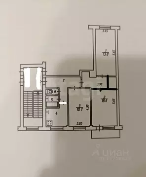 3-к кв. Калужская область, Калуга Пролетарская ул., 159 (58.3 м)