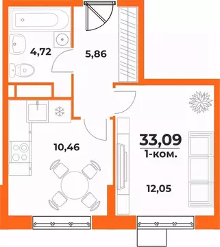 1-к кв. Хабаровский край, Хабаровск Брянский пер. (33.09 м)