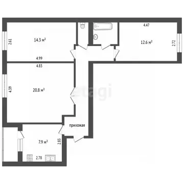 3-к кв. Московская область, Сергиево-Посадский городской округ, ...