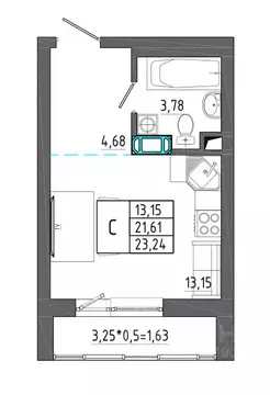 Студия Воронежская область, Воронеж Нижняя ул., 32 (23.24 м)