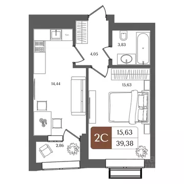 2-к кв. Башкортостан, Уфа Глумилино жилрайон, Холмогоры жилой комплекс ...