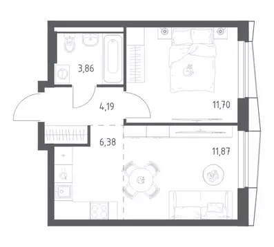 1-комнатная квартира: Балашиха, жилой комплекс Квартал Авиаторов, к4 ...