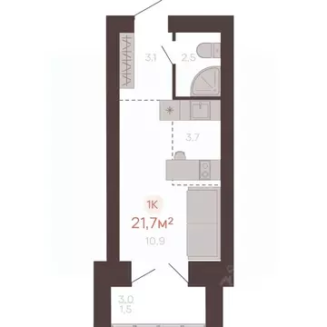 1-к кв. Алтайский край, Новоалтайск ул. Южсиба, 52А (21.7 м)