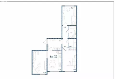 3-комнатная квартира: Тверь, улица Левитана, 93А (64.8 м)