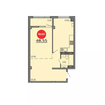 1-к кв. Крым, Симферопольский район, Мирновское с/пос, с. Белоглинка ...