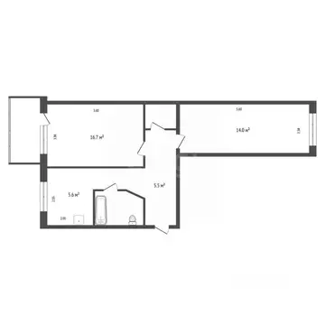 2-к кв. Красноярский край, Красноярск ул. Крупской, 10а (46.5 м)