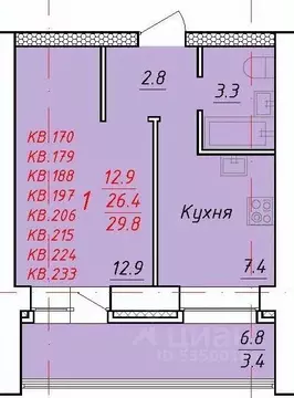 1-к кв. Алтайский край, Новоалтайск Индустриальная ул., 18А (29.8 м)