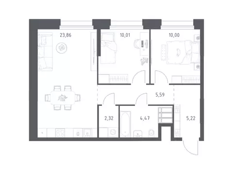 2-к кв. Москва Тропарево Парк мк, 5с3к2 (61.47 м)