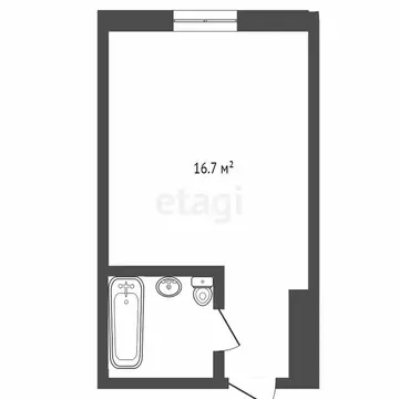 Квартира-студия: Тюмень, проезд Геологоразведчиков, 48 (16.5 м)