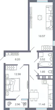 2-к кв. Самарская область, Волжский район, Черноречье с/пос, с. ...