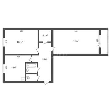 2-к кв. Амурская область, Благовещенск Театральная ул., 35/1 (52.5 м)