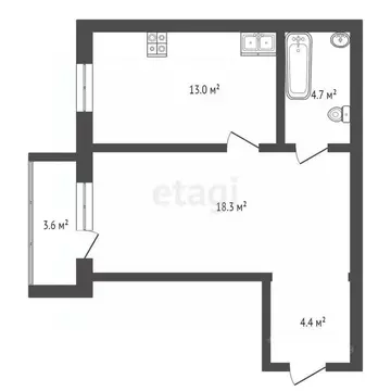 1-к кв. Башкортостан, Стерлитамакский район, Отрадовский сельсовет, с. ...