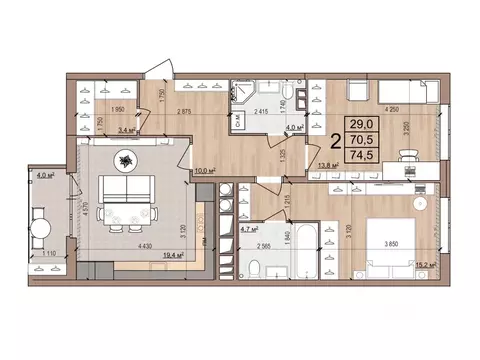 2-к кв. Рязанская область, Рязань Медицинская ул., 3 (74.5 м)