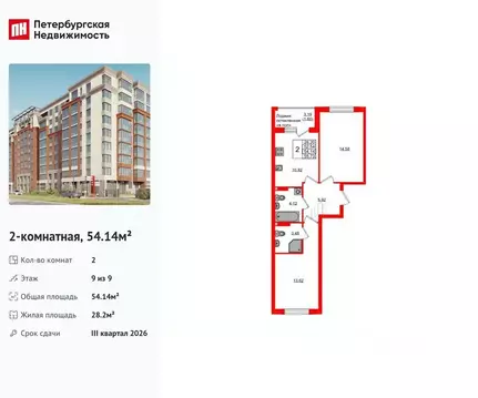 2-к кв. Калининградская область, Калининград Артиллерийская ул., 26к2 ...