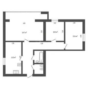 3-к кв. Тюменская область, Тюмень 6-й мкр, ул. Валерии Гнаровской, 9 ...