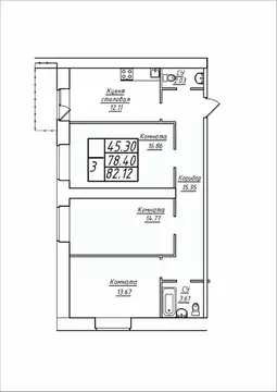 3-к кв. Самарская область, Самара ул. Стара-Загора, 249А (82.12 м)