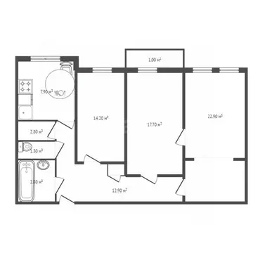 3-к кв. Брянская область, Брянск Ростовская ул., 4 (81.9 м)