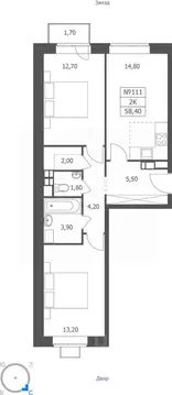 2-к кв. Ярославская область, Ярославль ул. Большая Октябрьская, 85 ...