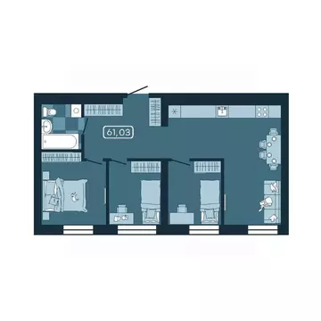 3-к кв. Приморский край, Владивосток ул. Борисенко (61.03 м)