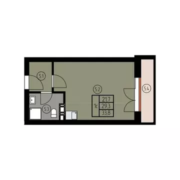 Квартира-студия: Лесное, ш. Калининградское (33.9 м)