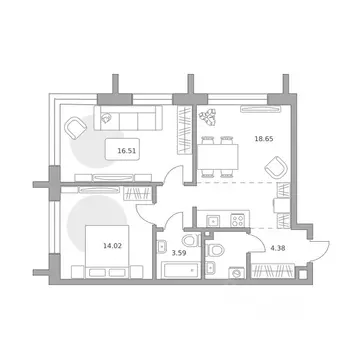 2-к кв. Москва Юго-Восточный ао, Южнопортовый р-н,  (62.95 м)