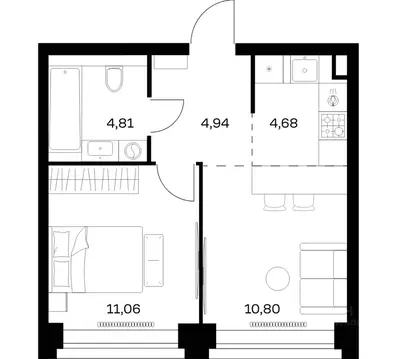 1-к кв. Москва Нова жилой комплекс, к2 (36.29 м)