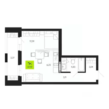 1-к кв. Томская область, Томск Уютный жилой квартал, ул. Маяковского, ...