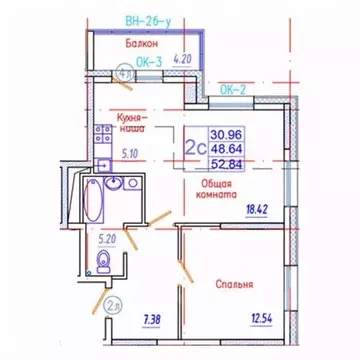 2-к кв. Саха (Якутия), Якутск Приипподромный кв-л,  (52.84 м)