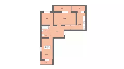 3-к кв. Башкортостан, Уфа Дагестанская ул., лит12 (76.8 м)