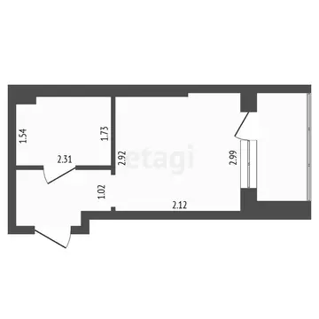 Квартира-студия: Тюмень, улица Тимофея Чаркова, 69к3 (21.69 м)