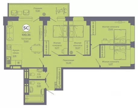 5-к кв. Ростовская область, Ростов-на-Дону Левенцовский мкр, ...