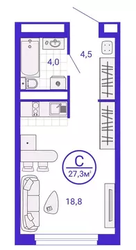 Квартира-студия: Екатеринбург, жилой район Уктус, жилой комплекс Астон ...