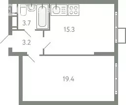 1-комнатная квартира: посёлок городского типа Молоково, жилой комплекс ...
