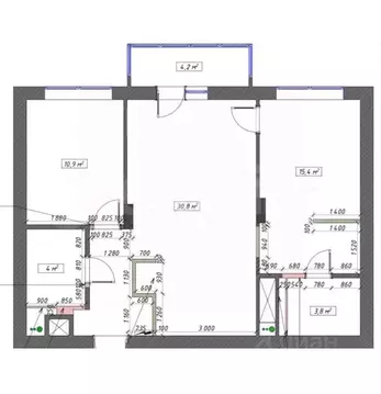 2-к кв. Тульская область, Тула Оборонная ул., 102Б (65.5 м)