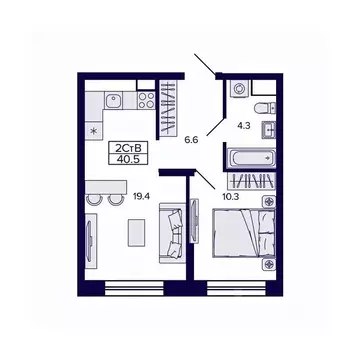 2-к кв. Хабаровский край, Хабаровск ул. Карла Маркса, 96/1 (40.52 м)