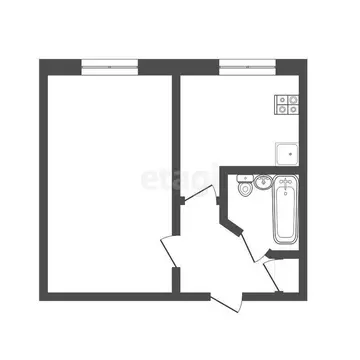 1-комнатная квартира: Дмитров, микрорайон имени А.М. Маркова, 12А (29 ...