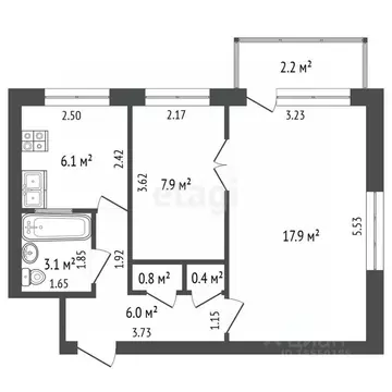 2-к кв. Самарская область, Самара пос. 113 километр, ул. Фестивальная, ...