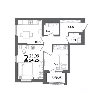 2-к кв. Башкортостан, Уфа Глумилино жилрайон, Холмогоры жилой комплекс ...