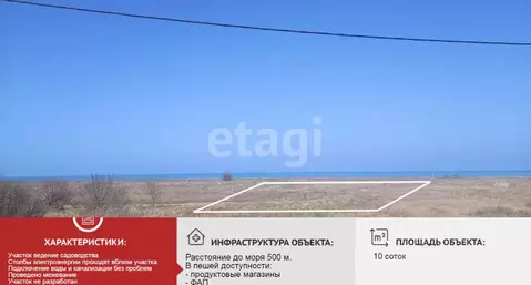 Участок в Крым, Раздольненский район, Славновское с/пос, Отдых СНТ  ...