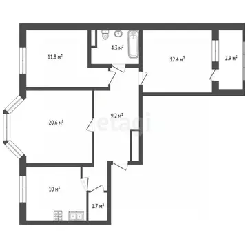 3-к кв. Санкт-Петербург просп. Солидарности, 14к1 (70.0 м)
